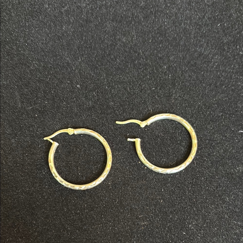 Textured Sterling Silver Hoop Earrings